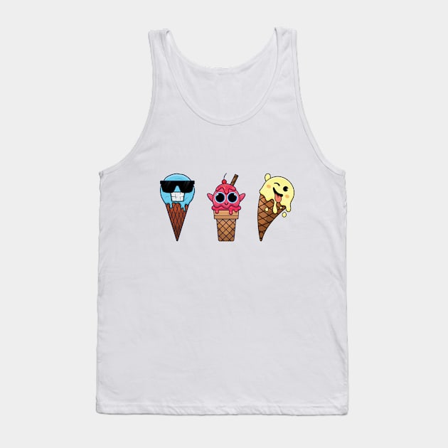 Happy, cool, and wink ice cream emotes Tank Top by TTirex